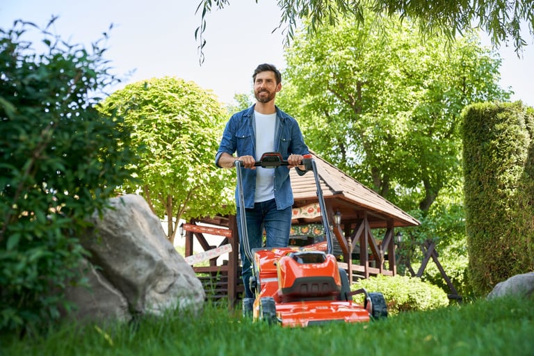 Happy lawn care professional